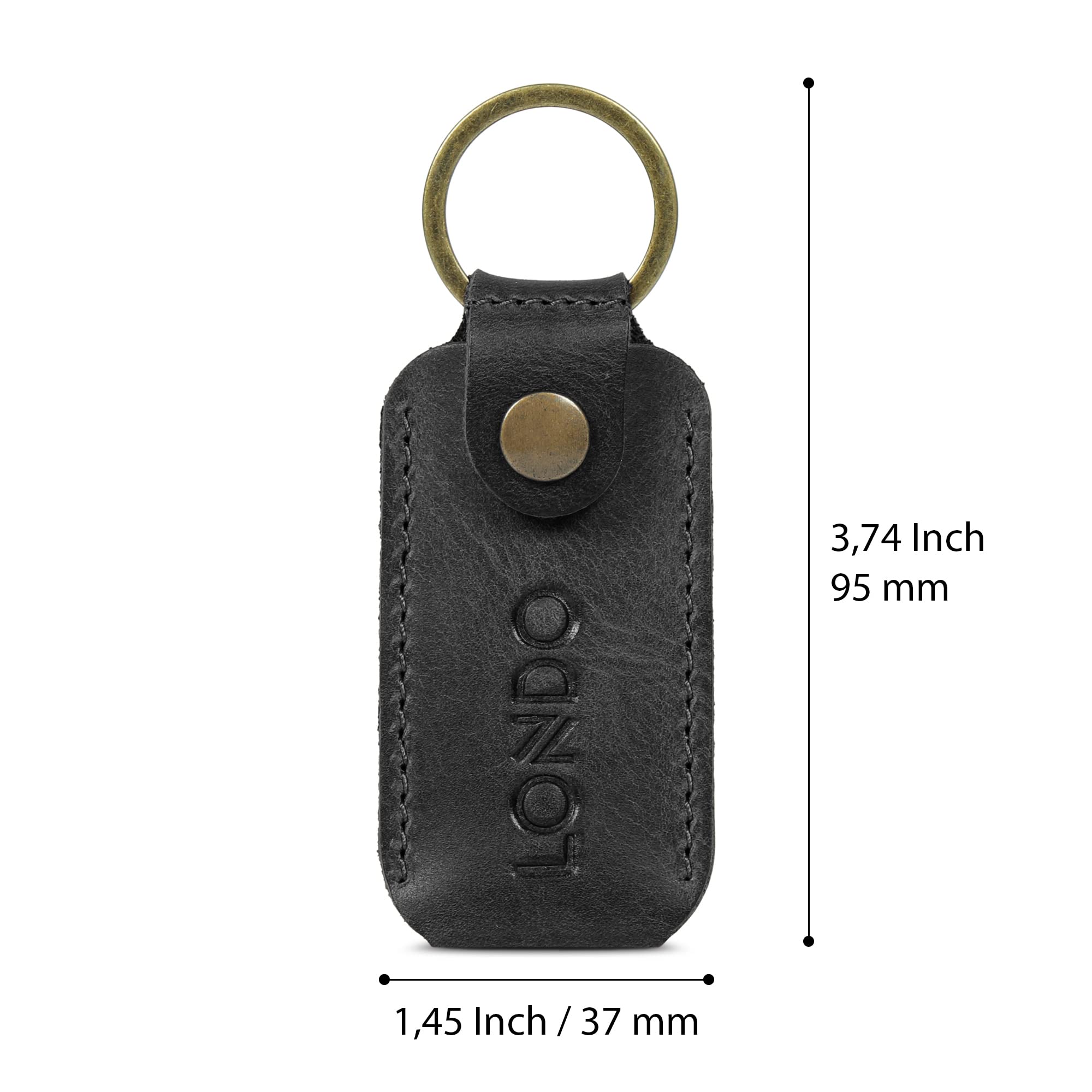 Londo Etui z prawdziwej skóry z brelokiem do kluczy Ledger Nano S Bitcoin portfel unisex