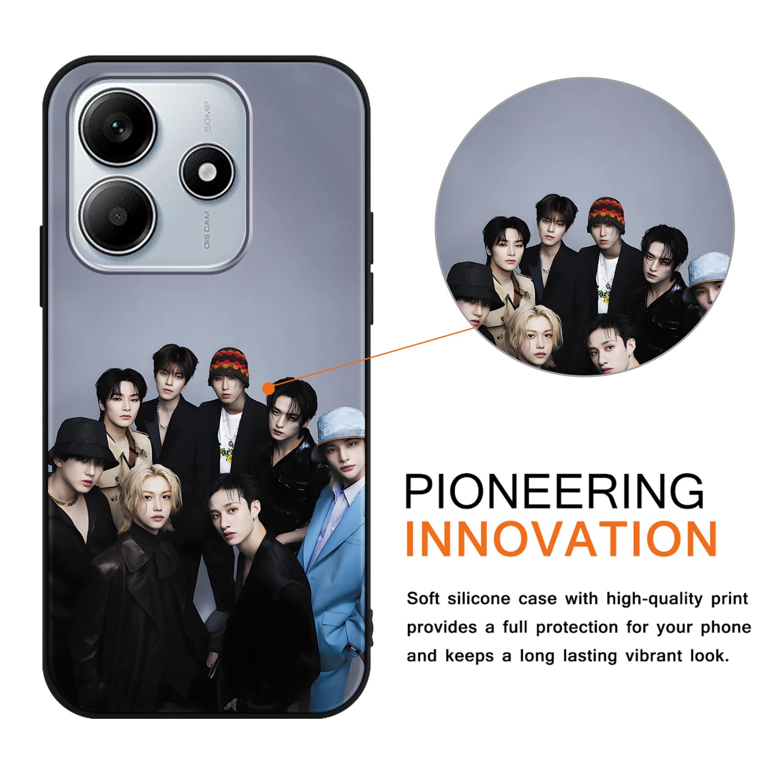 Cover con Cordino per Xiaoi Redi Note 8T 6.3, Custodia con Carino Stray Kids Skzoo Kpop