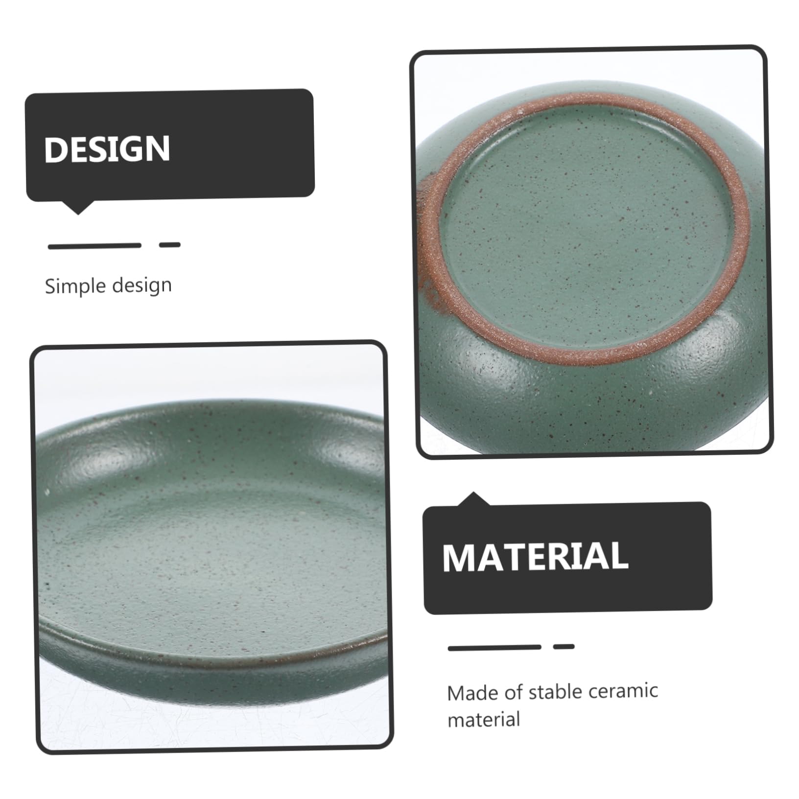 Unomor Ceramic Hot Pot Side Dishes Sauce Cake Holder Snack Dessert Holder Small Dipping Bowls Fruit Trays Porcelain Dip Bowls Appetizer Dishes Fruit Serving Plate Green Ceramics re-usable