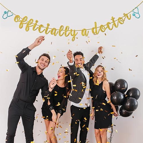 Miniatura 6 de Cartel oficial de doctor, letrero de felicitación de doctor, sobreviviente de la escuela de medicina, decoración de banderines de fiesta de