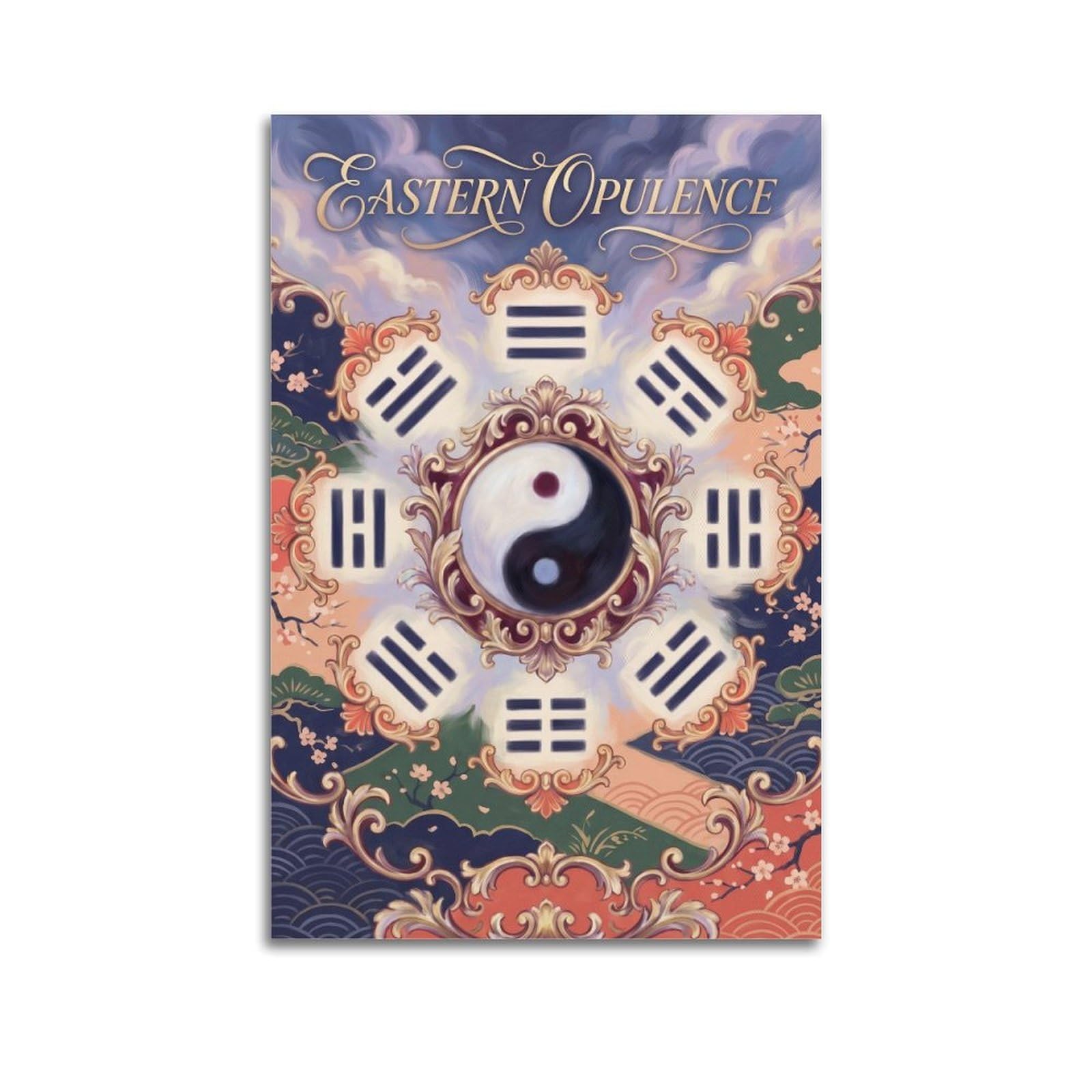 OKNGB Chinese Tai Chi Yin Yang Feng Shui Luck Zen Poster Decorative Painting Canvas Art Picture 24x36inch(60x90cm)