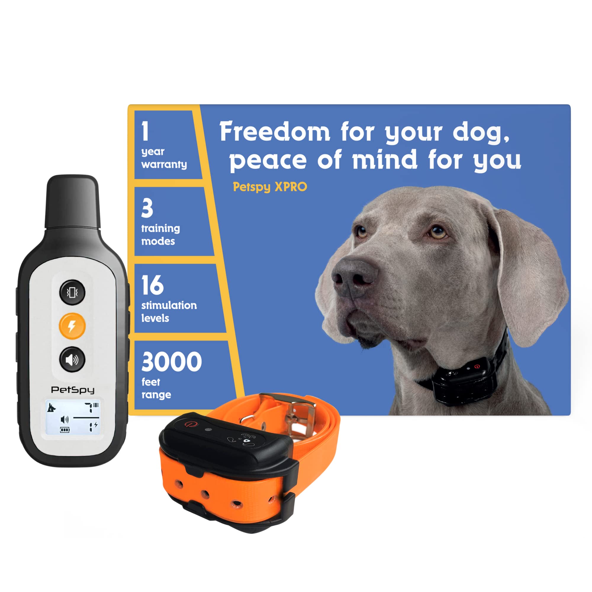 Buy PetSpy XPro Dog Training Shock Collar, 1000 Yards, Small to Large