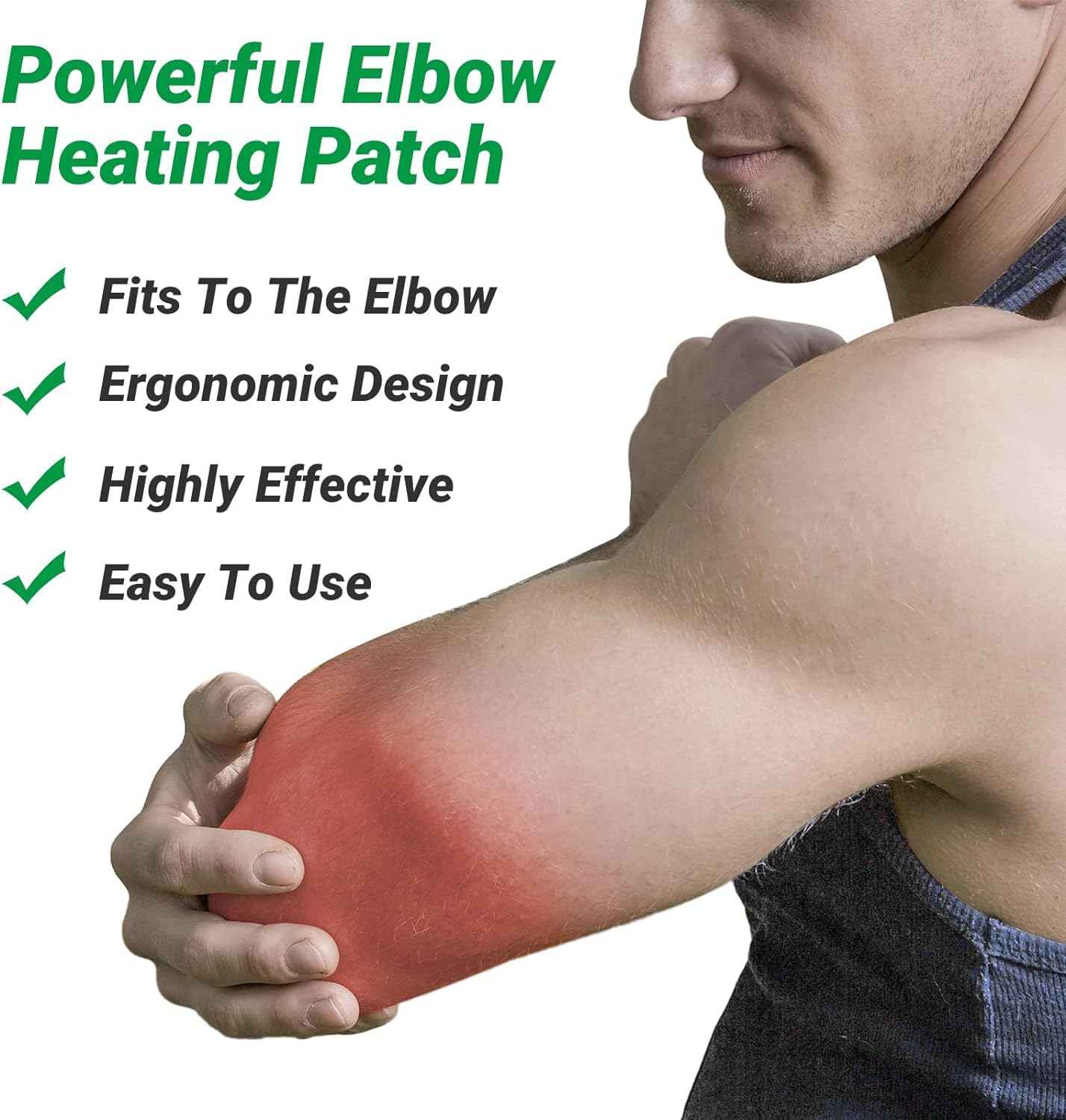 ishancare Parches de codo, 24 parches de calor extra fuertes, 8 horas de larga duración, calmar el dolor articular para rodilla, codo, espalda, cuello, hombros con yeso de hierbas de calentamiento