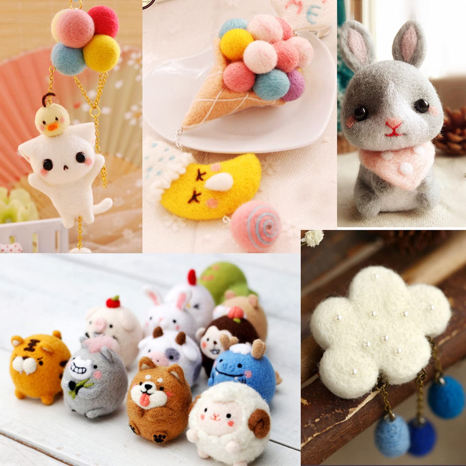 8 Colors Colored Needle Felting Wool, 55 G Wool Roving Spinning Wool Colorful Wool Balls Roving Spinning Sewing Trimming Handiwork Material (78-Grey)