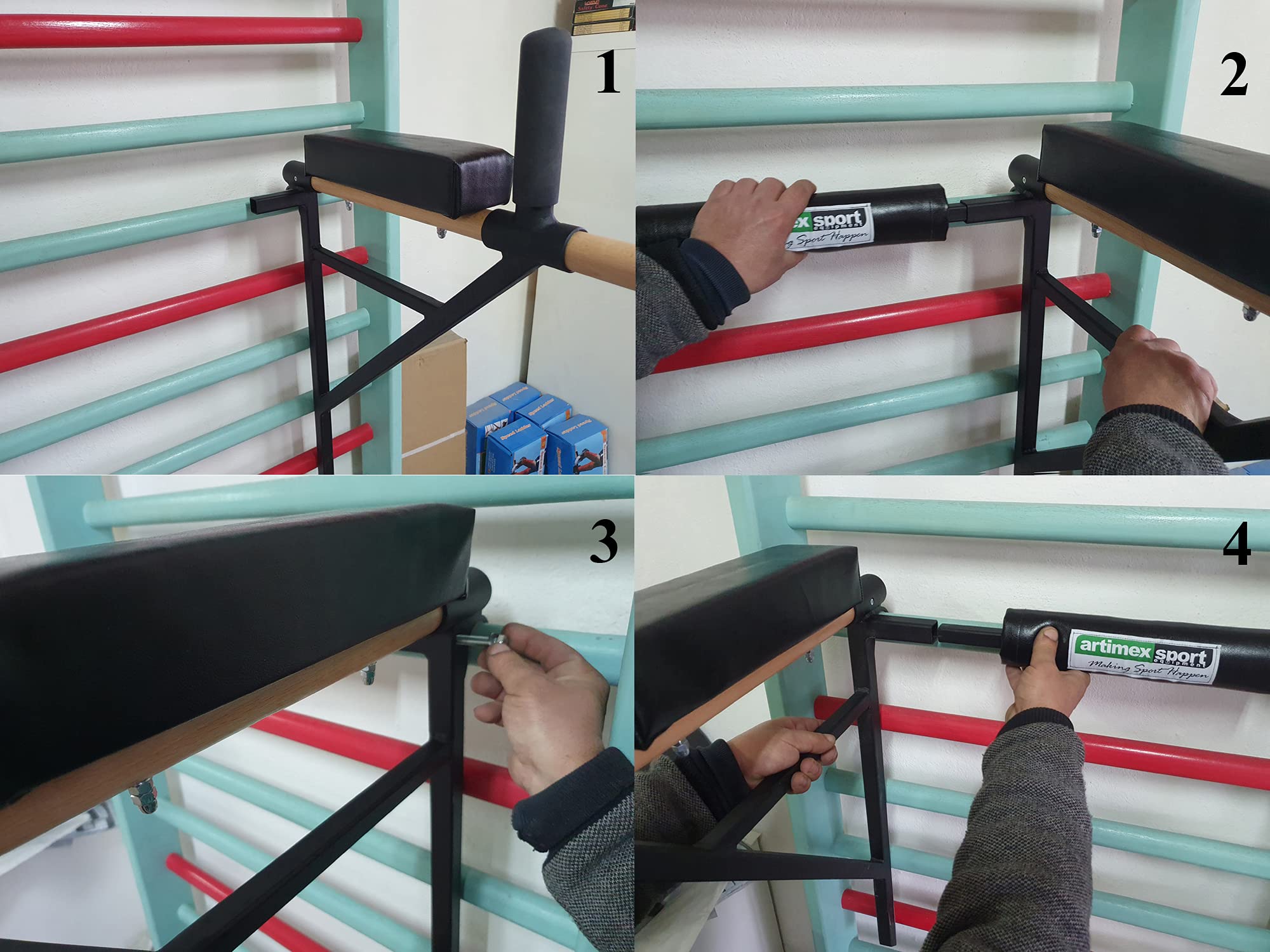 ARTIMEX parallele di Metallo per spalliere - utilizzato in Case, palestre o Centri Fitness per Allenamento e Fitness, codice 270