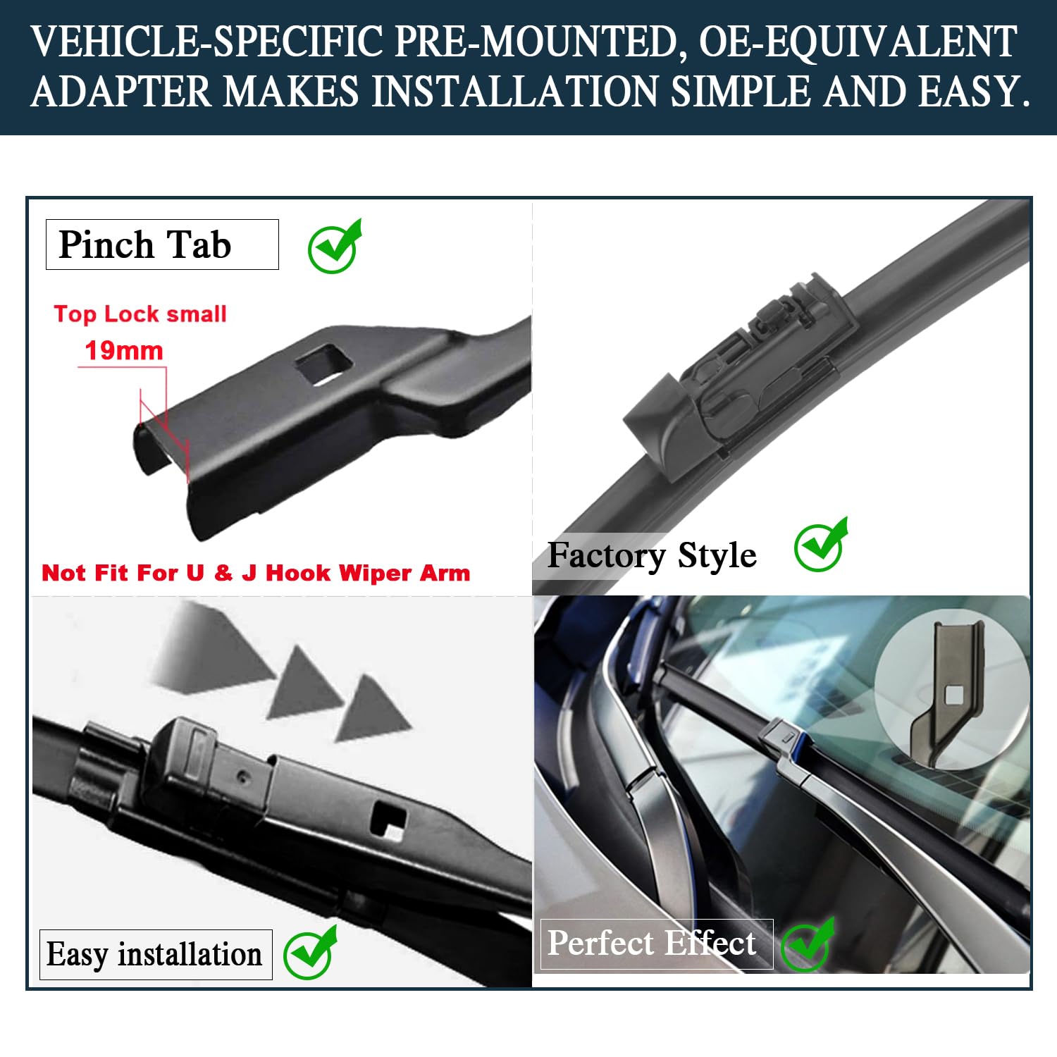 OEM Windshield Wiper Blade Set Replacement For BMW X3 2018-2022,BMW X4 2019-2022 High Performance Original Equipment Replacement 26"/20"