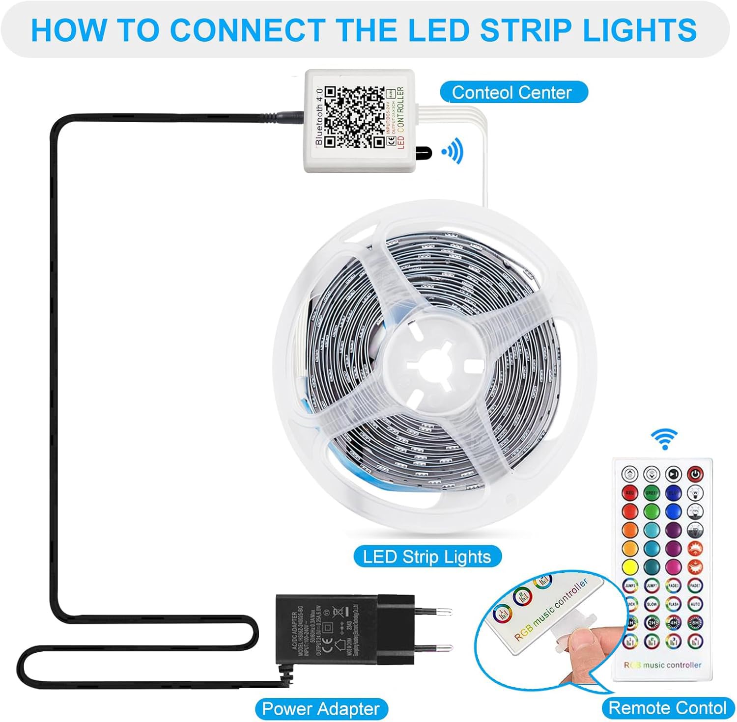 VKH Ruban LED 20m, LED Chambre Multicolore Bande LED, La Télécommande