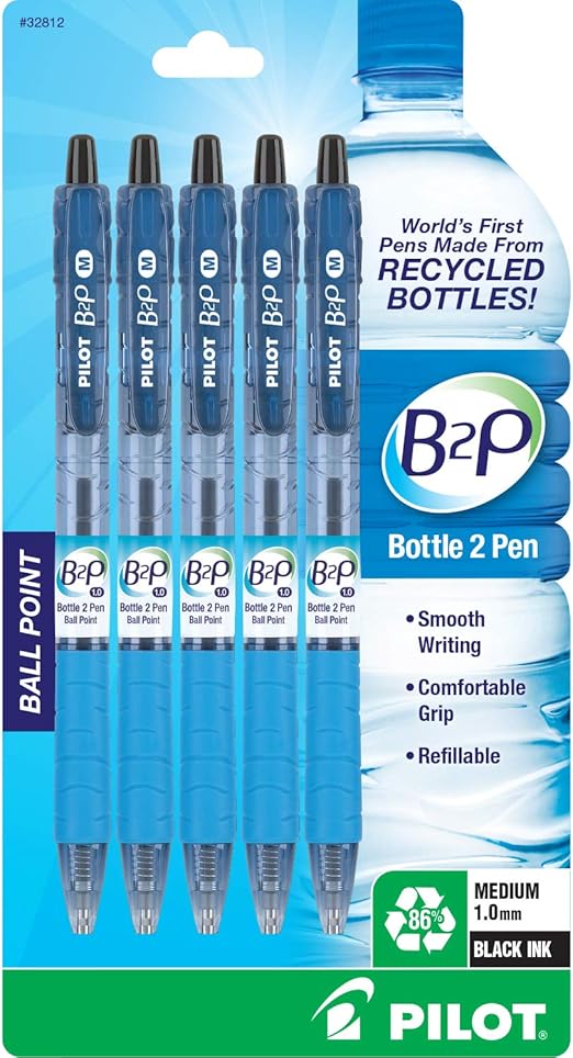 Pilot B2P Bottle to Pen Retractable Ball Point Pens Made from