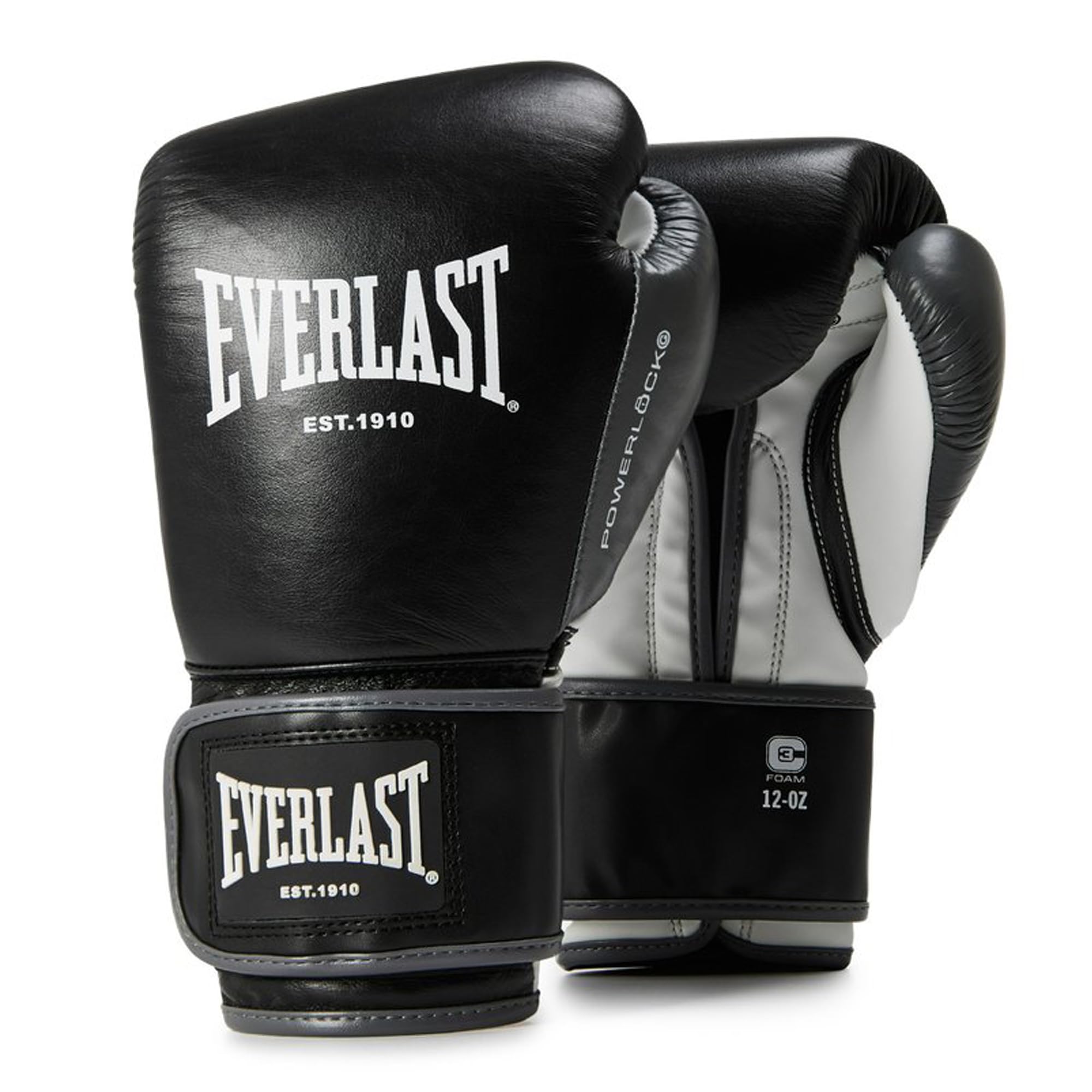 Everlast Powerlock OG Advanced 16oz Boxing Gloves, Black/White Boxing Gloves for Bags, Mitt Work & Sparring, Hook & Loop System, EverDri, C3 Foam Technology, Ergonomic Grip - Authentic Everlast Gear — image 1