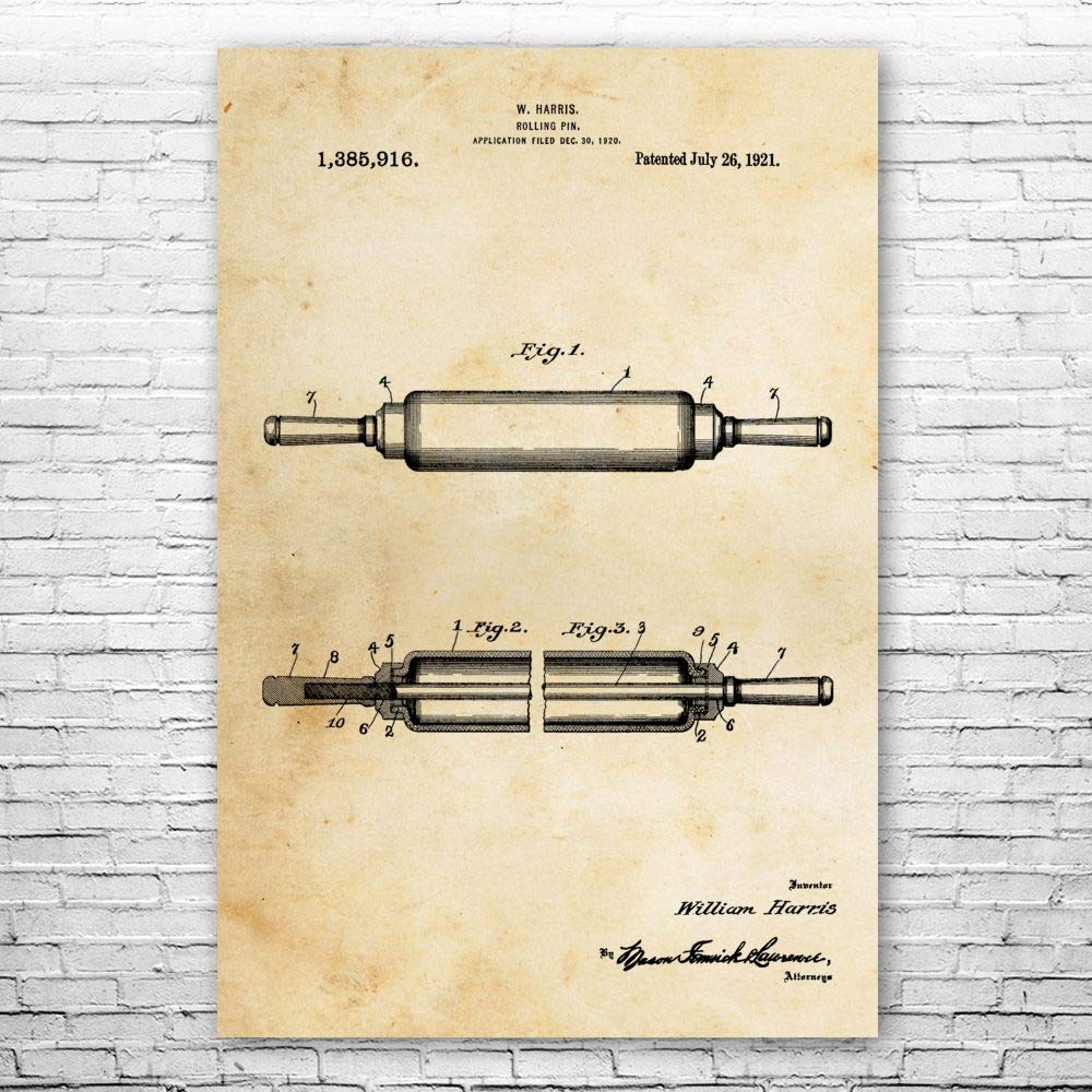 Rolling Pin Poster Print, Deli Decor, Pastry Chef, Baker Gift, Donut Shop Art, Restaurant Decor, Kit