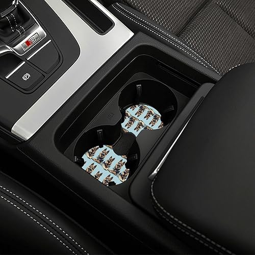 Miniatura 4 de 2Pcs Car Coasters for Women Men - German Shepherd 1 Print 2.7 Inch Car Cup Coasters, Universal Non-Slip Silicone Auto Mug Mats Recessed Decorations