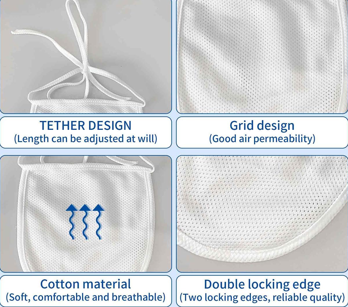 Couverture de trachée de Cou, Couverture de Douche de trachéotomie Protecteur de stomie de Cou, Protecteur de stomie à Double Couche Collier de Douche Couverture de trachéotomie réglable