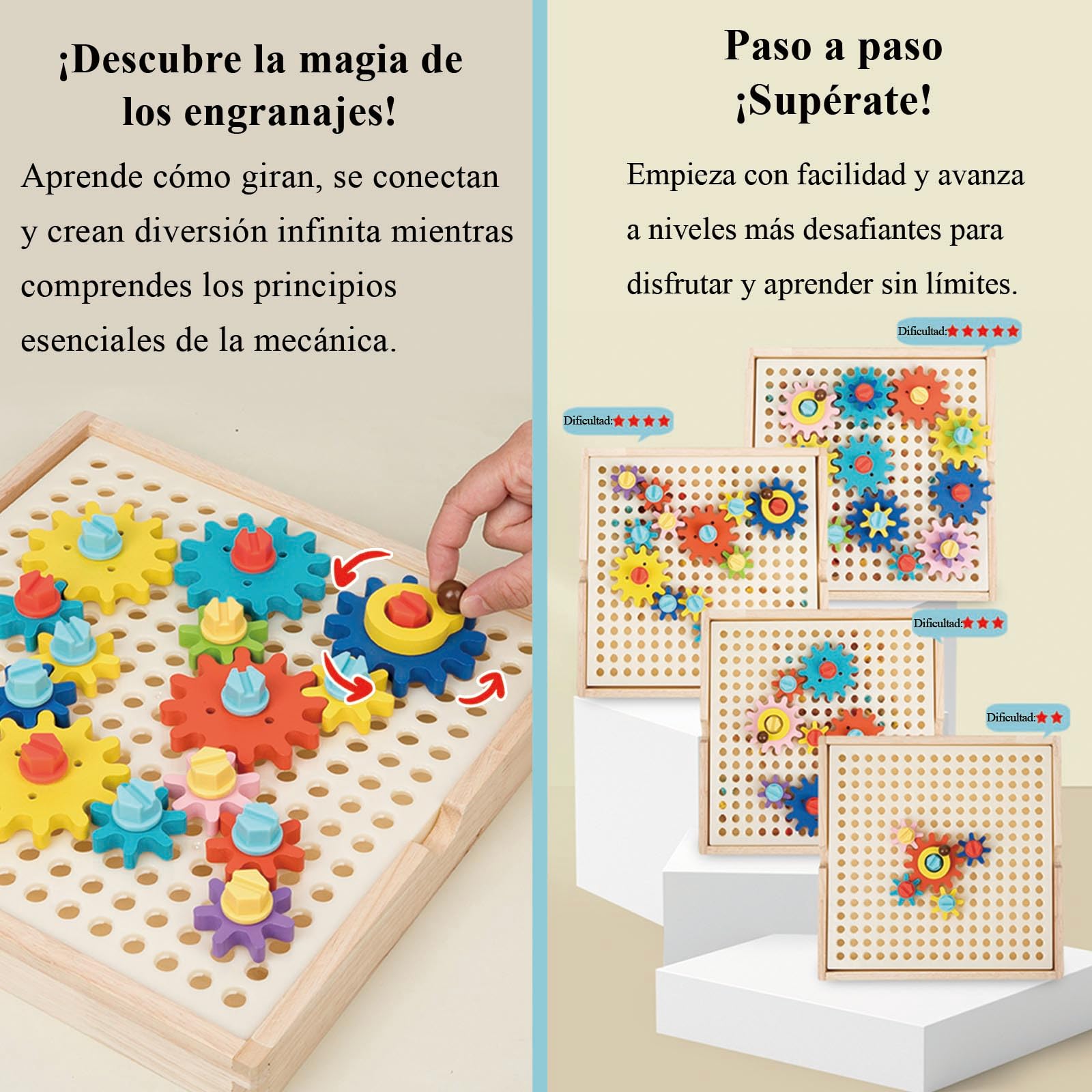 Juguetes Montessori 3 4 5 Años, Busy Board, Engranajes, Herramientas Juguete, Juguetes Madera 3 Años, Juguete Educativo, Regalo Niño Niña 3–5 Años