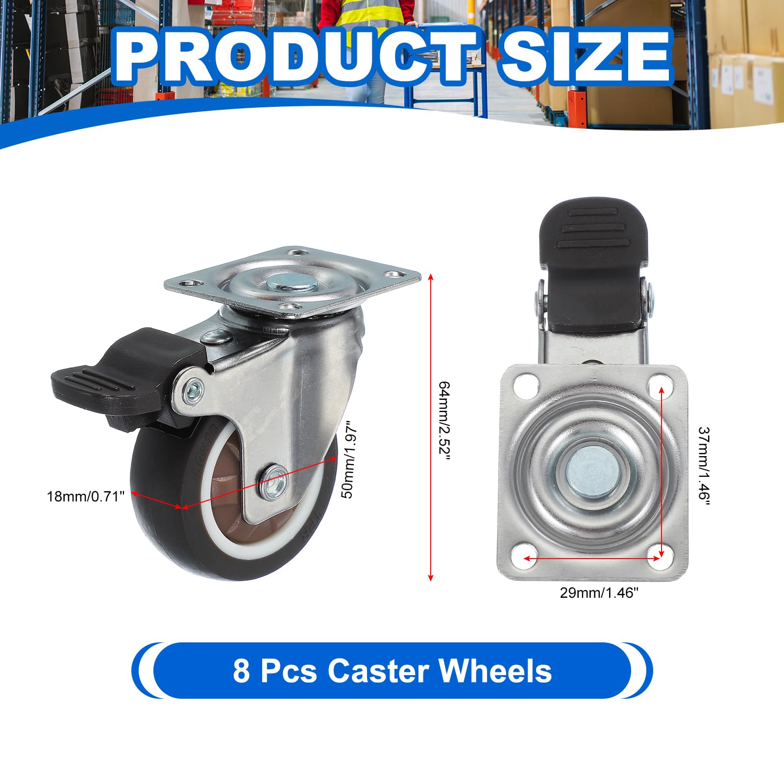 PATIKIL 2 Inch Caster Wheels - Image 2