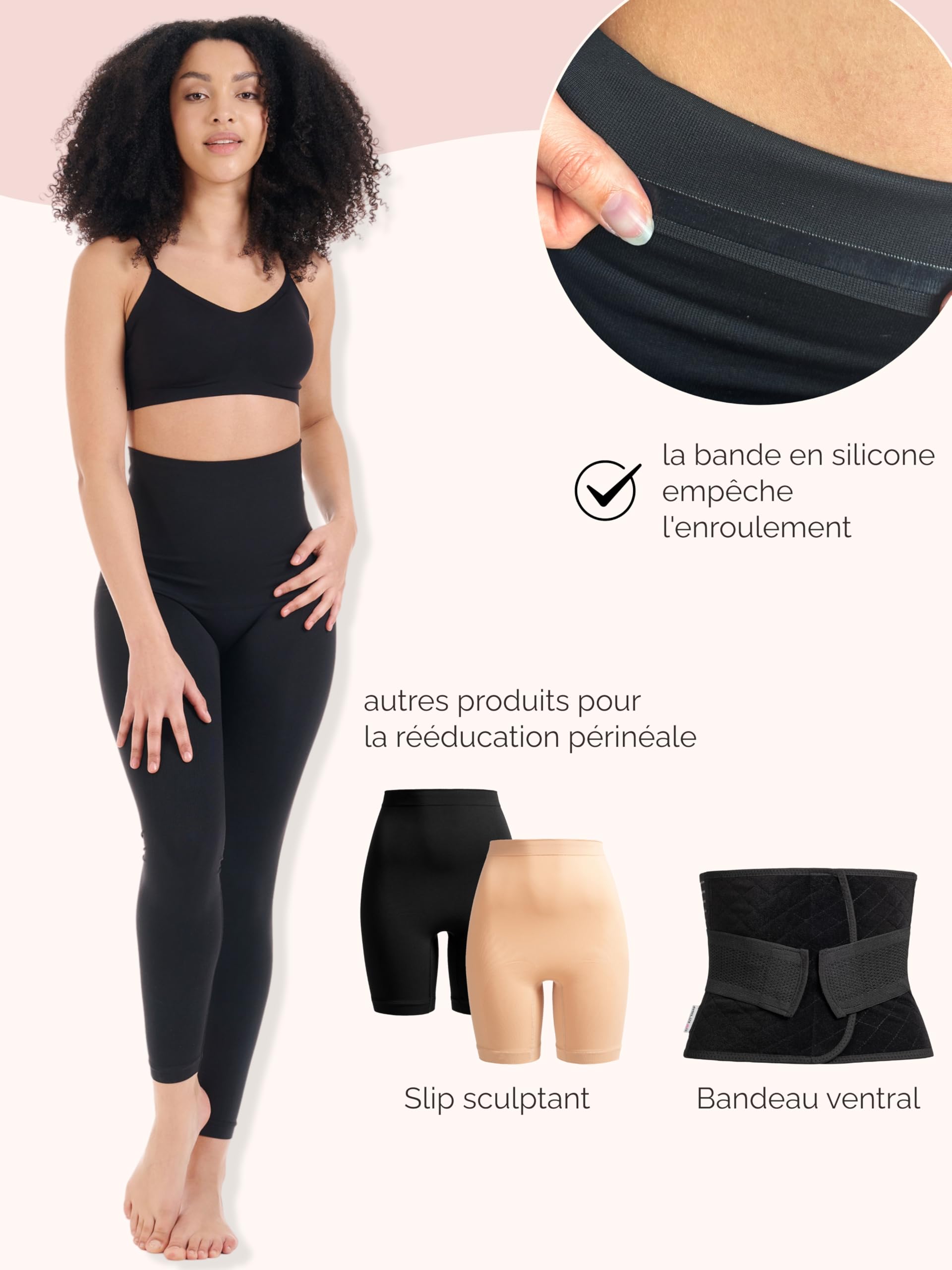 Herzmutter Leggings Sculptant - Taille Haute - Legging à Compression - Gainant - Postpartum - Pantalon Amincissant - Soutien la Rééducation après la Grossesse - Push-Up - Oeko-Tex 100-1600