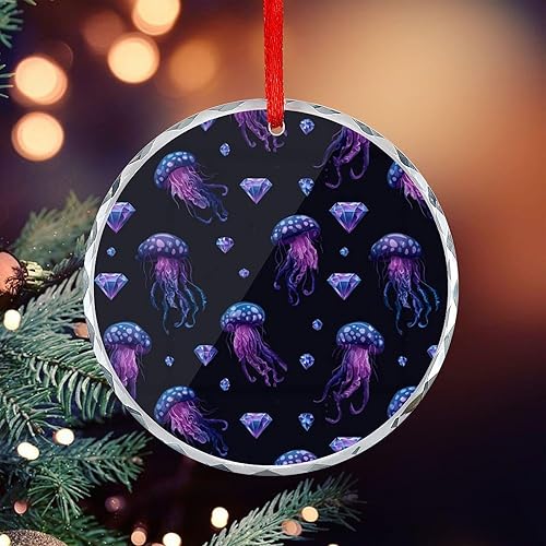 Miniatura 5 de Deep Sea Crystals Jellyfish Christmas Decorations Xmas Tree Ornaments Round Glass Indoor Winter Decor
