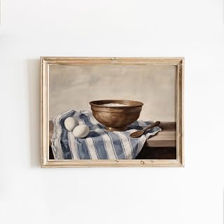 Baking Sunday Morning Art Print, Oil Painting Print, Breakfast Oil Painting Kitchen Art French Country Still Life Baking Sunday Morning Decor Poster Poster Breakfast Kitchen,27