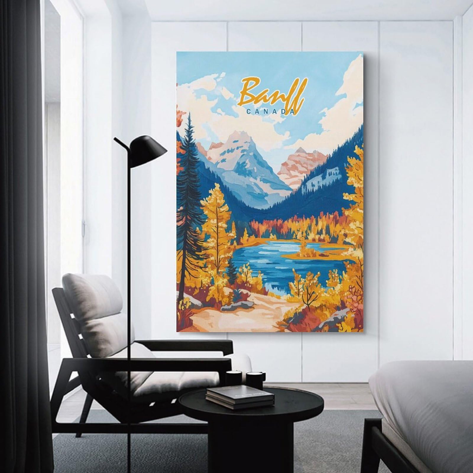 Junmoney Canvas Art Print Banff National Park Landscape, 08x12inch(20x30cm), for Office, Study Or Home Workspace, Decorative Artwork for Productive Spaces