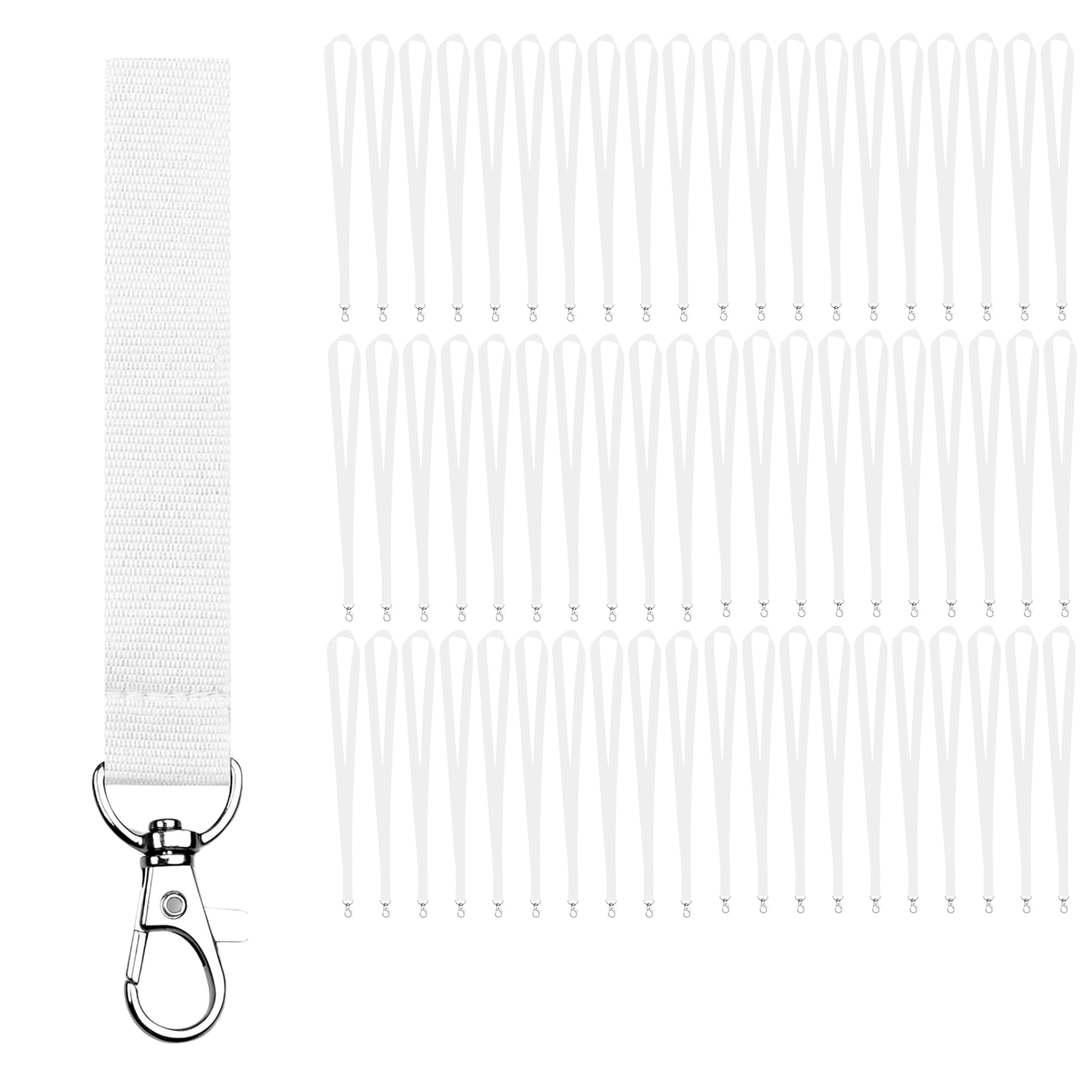 Pack Cordons Pour Badge Avec Mousqueton Métallique - Lanyard Polyester 2cm x 46cm - Tour De Cou Porte Badge Pour Clés, USB, Cartes ID Et Accessoires