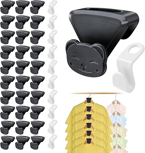 40 ganchos triangulares para colgar, ganchos de conector para colgar ropa que crean hasta 5 veces más espacio en el armario, hangar laminado