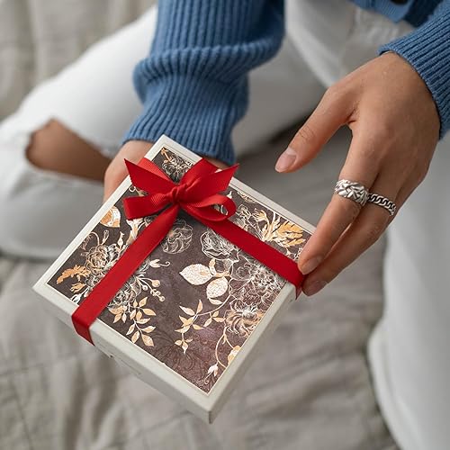 Miniatura 8 de EAMOTOL Bloc de papel retro para álbumes de recortes, 7 x 7 pulgadas, 40 hojas de fondo decorativo de un solo lado con estampado floral negro para