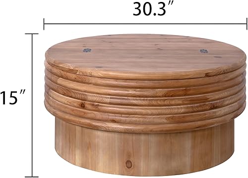 Miniatura 17 de SSLine Mesa de centro rectangular de madera antigua de 45.2 pulgadas para sala de estar, mesas auxiliares de almacenamiento de 2 niveles con patas