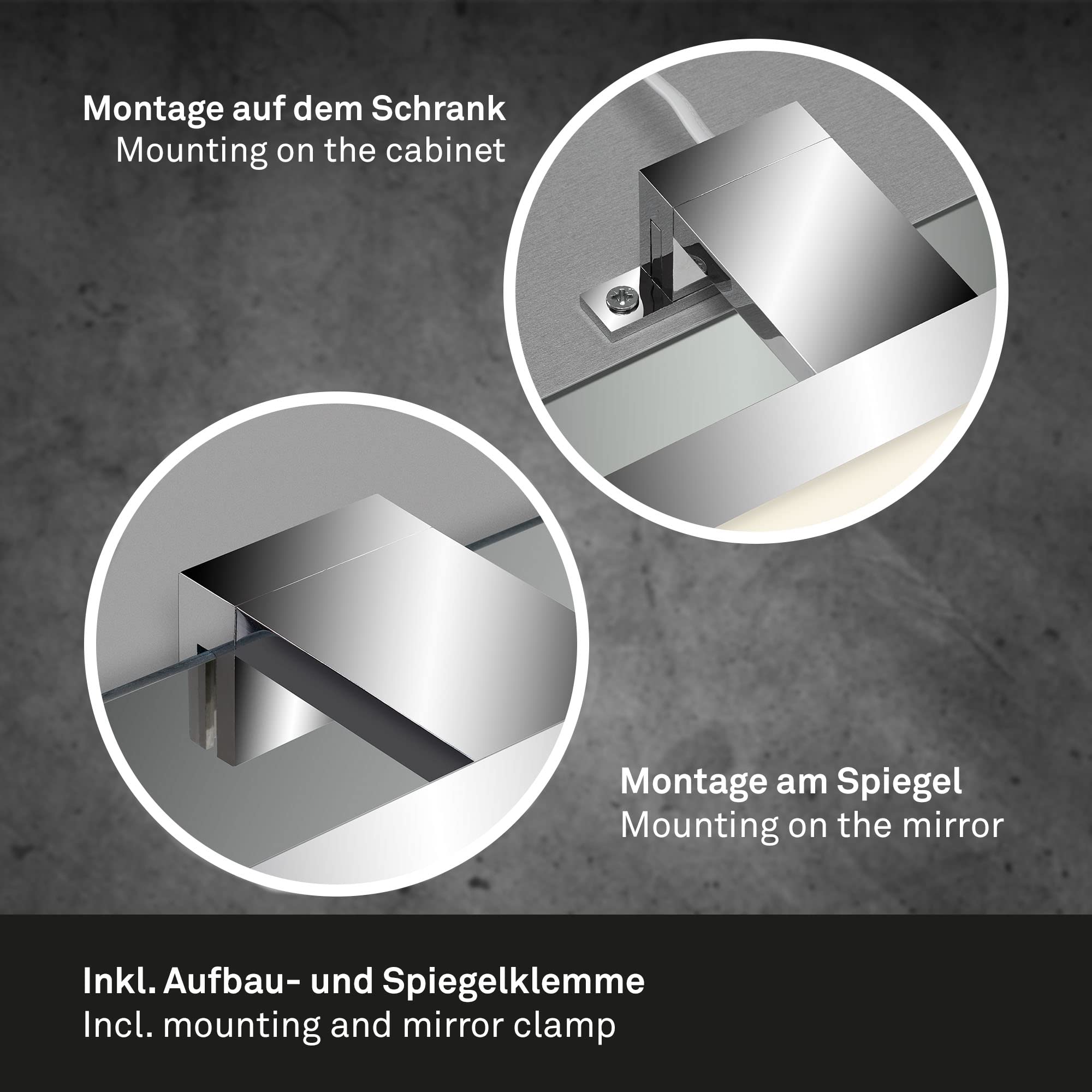BRILONER Leuchten - Wandleuchte, LED Spiegelleuchte, Farbtemperatursteuerung, Dimmbar, Memory-Funktion, IP44, 8W, 720 Lumen, Chrom, 8 W, Länge: 60cm, 2299-018