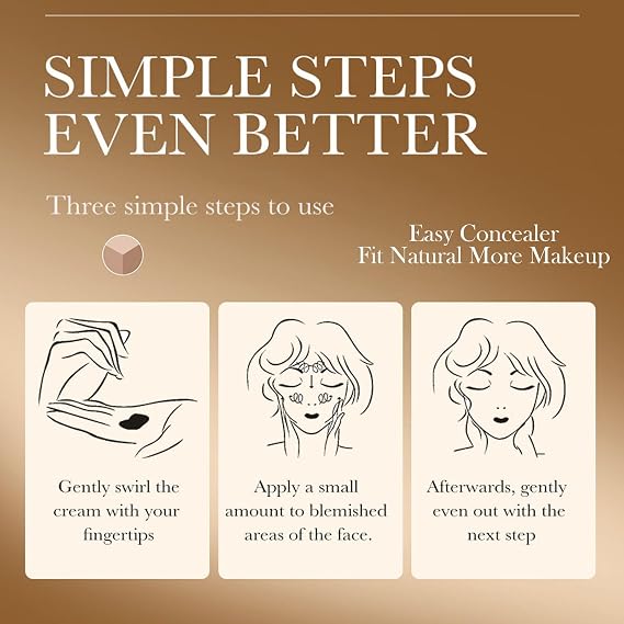 Full Coverage 3 Color Concealer Palette – Waterproof Cream Makeup & Contour Stick with Brush – Long Lasting Matte Foundation for Dark Circles, Blemish Correction & Smooth Flawless Makeup