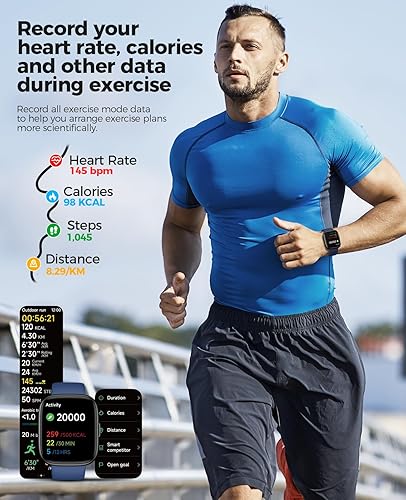 Miniatura 4 de SOUYIE Reloj inteligente con más de 100 modos deportivos, Alexa integrado, pantalla táctil personalizable HD de 1.83 pulgadas, IP68 impermeable,