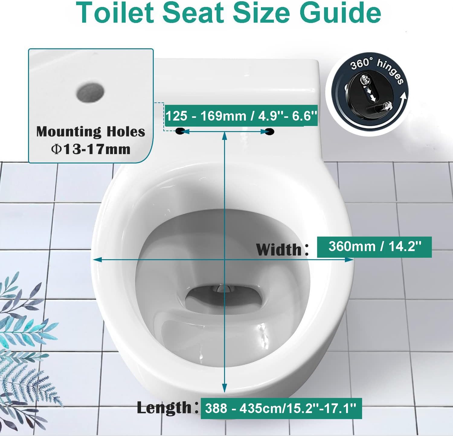 Color Round Toilet Seat with Easy Clean & Top Fixed Hinge, Round Soft Close Toilet Seat, Quick Release/Green