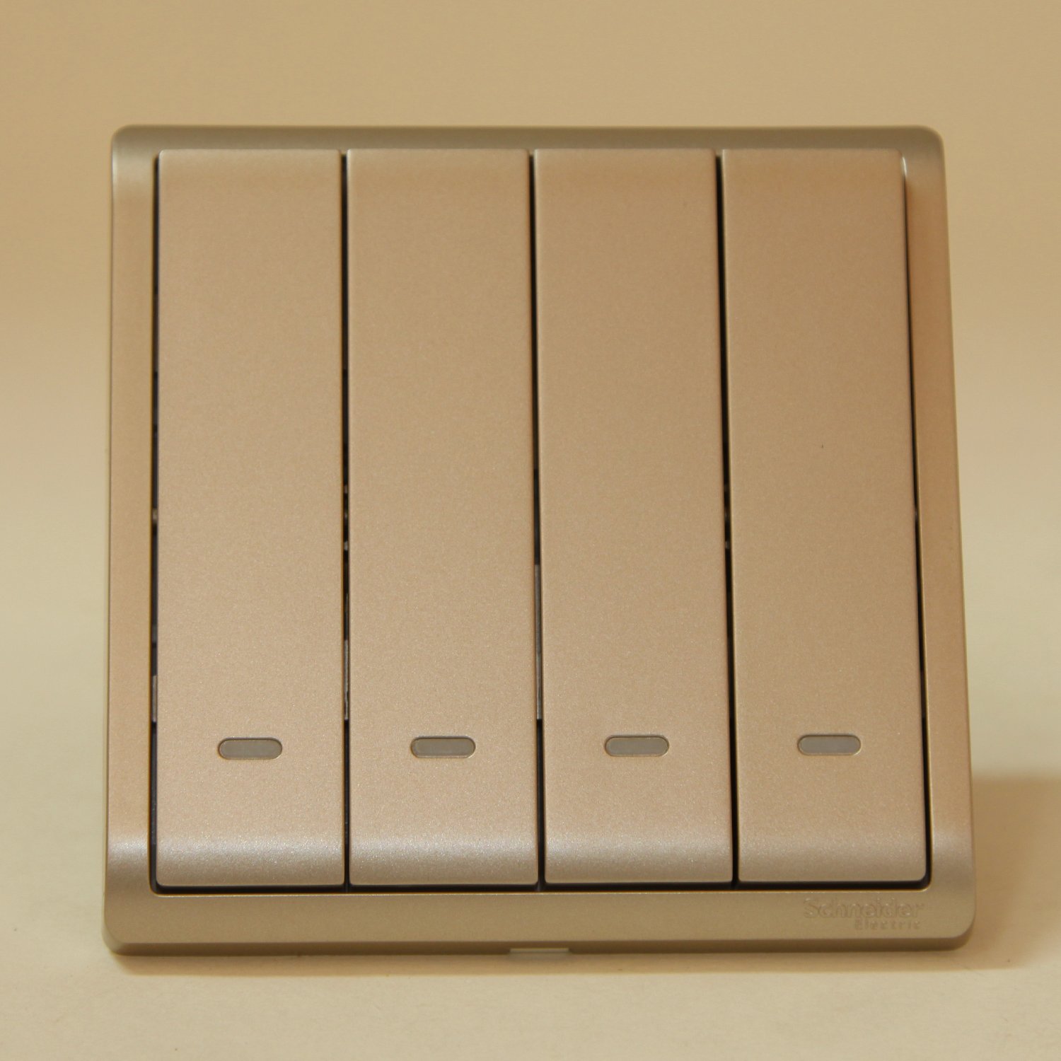 Schneider ElectricPieno 10AX 250V 4 Gang 2 Way Switch with Fluorescent Locator, Wine Gold