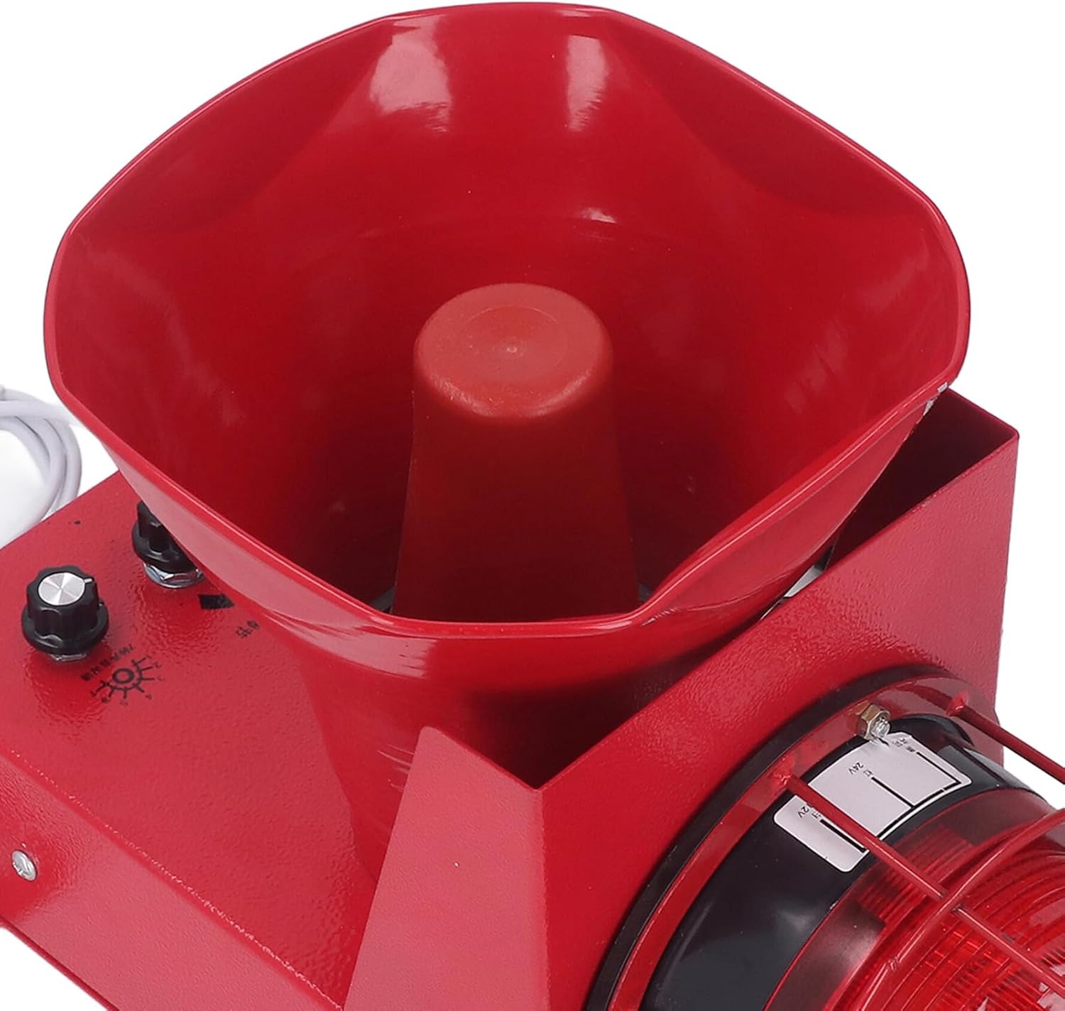 180dB Sound Light Alarm Horn, Outdoor Siren Strobe IP65 80W Energy Saving for Emergency (US Plug 110V)