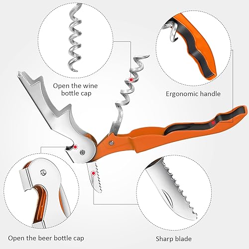 Miniatura 3 de 40 Pieces Wine Key Opener Corkscrew Wine Opener Waiter Metal Bottle Wine Opener Heavy Wine Key Fold Beer Corkscrew Serrated Foil Cutter Key for Home