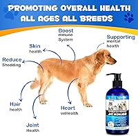 Vista 4 de Aceite de salmón para perros y gatos, 8.8 onzas líquidas, Omega 3 EPA DHA para la salud de las articulaciones y el sistema inmunológico, aceite