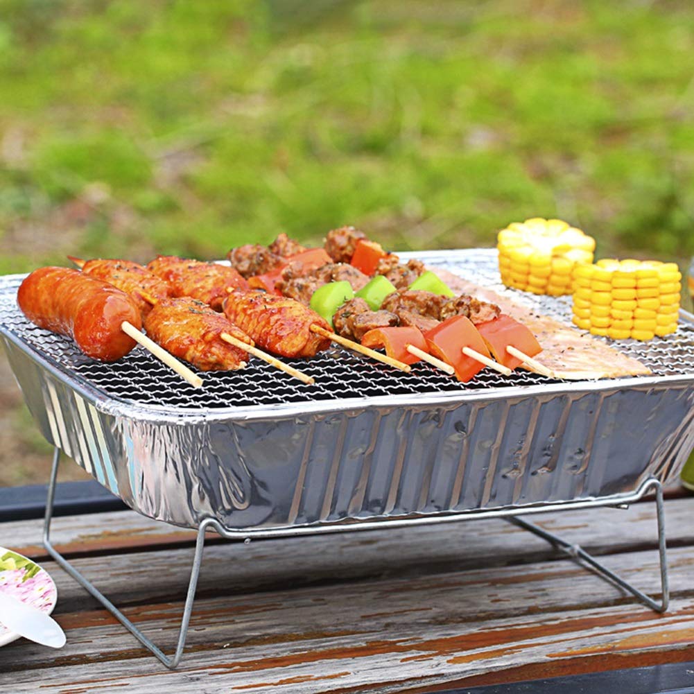 Parrilla Desechable Portátil, Parrilla Paranic en Casa, Estufa de Barbacoa con Carbón para 2-3 Personas