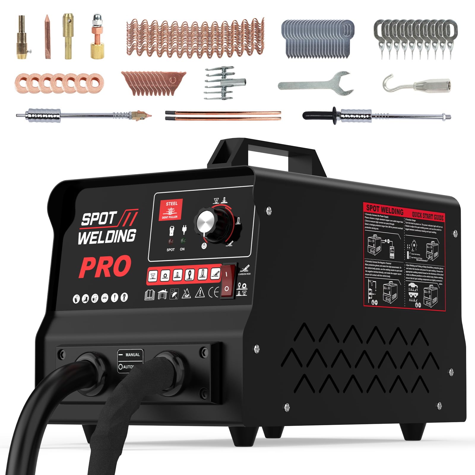 Machine à Bosses Tire-Clou de Carrosserie 3500W 220V 6 Modes Soudage Automatique Manuel Protection Surchauffe