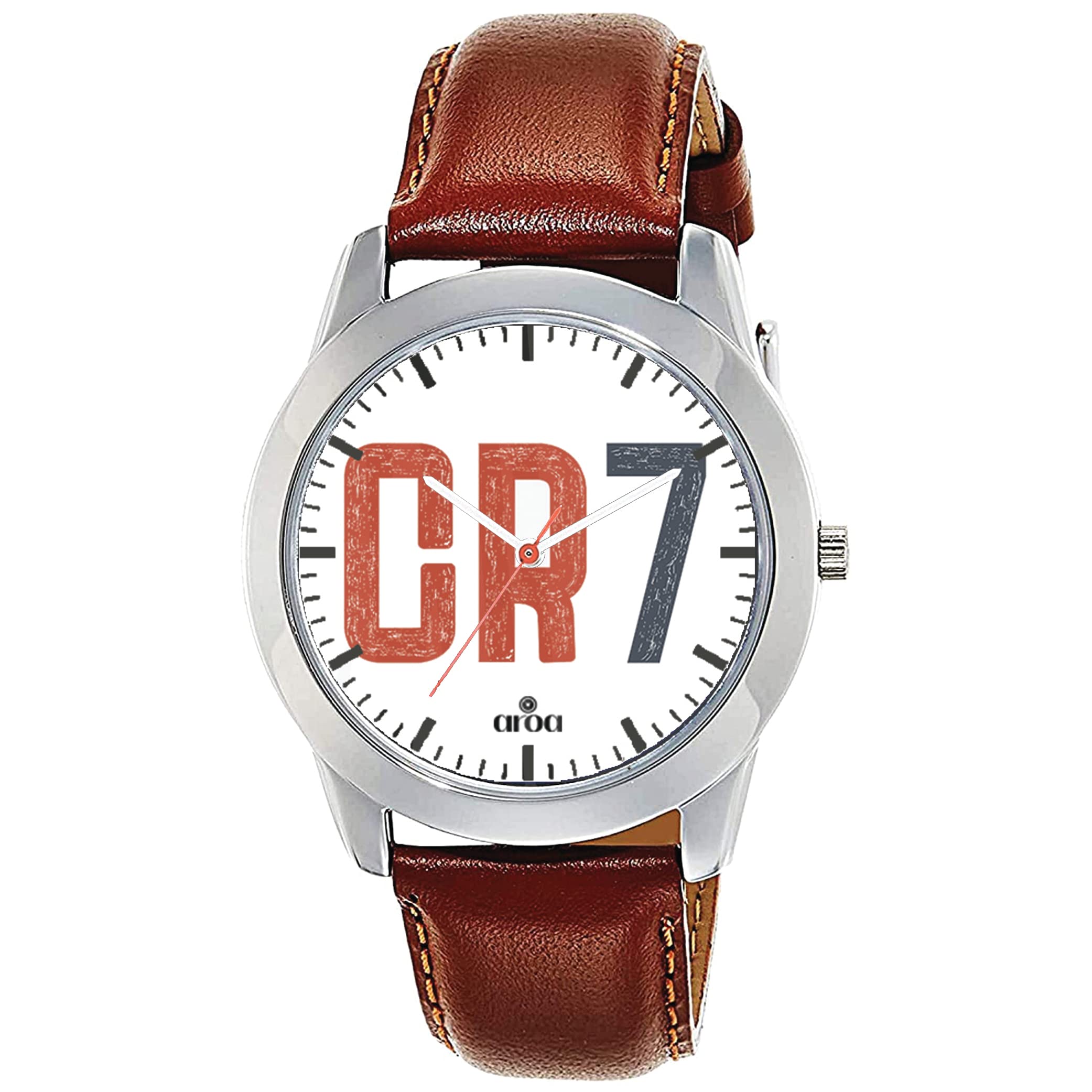 AROA Watch New Watch for CR7 White Steel Metal Type Analog Brown Strap Watch White Dial for Men Stylish Watch for Boys (B0BZDXD38N) Amazon Price History, Amazon Price Tracker