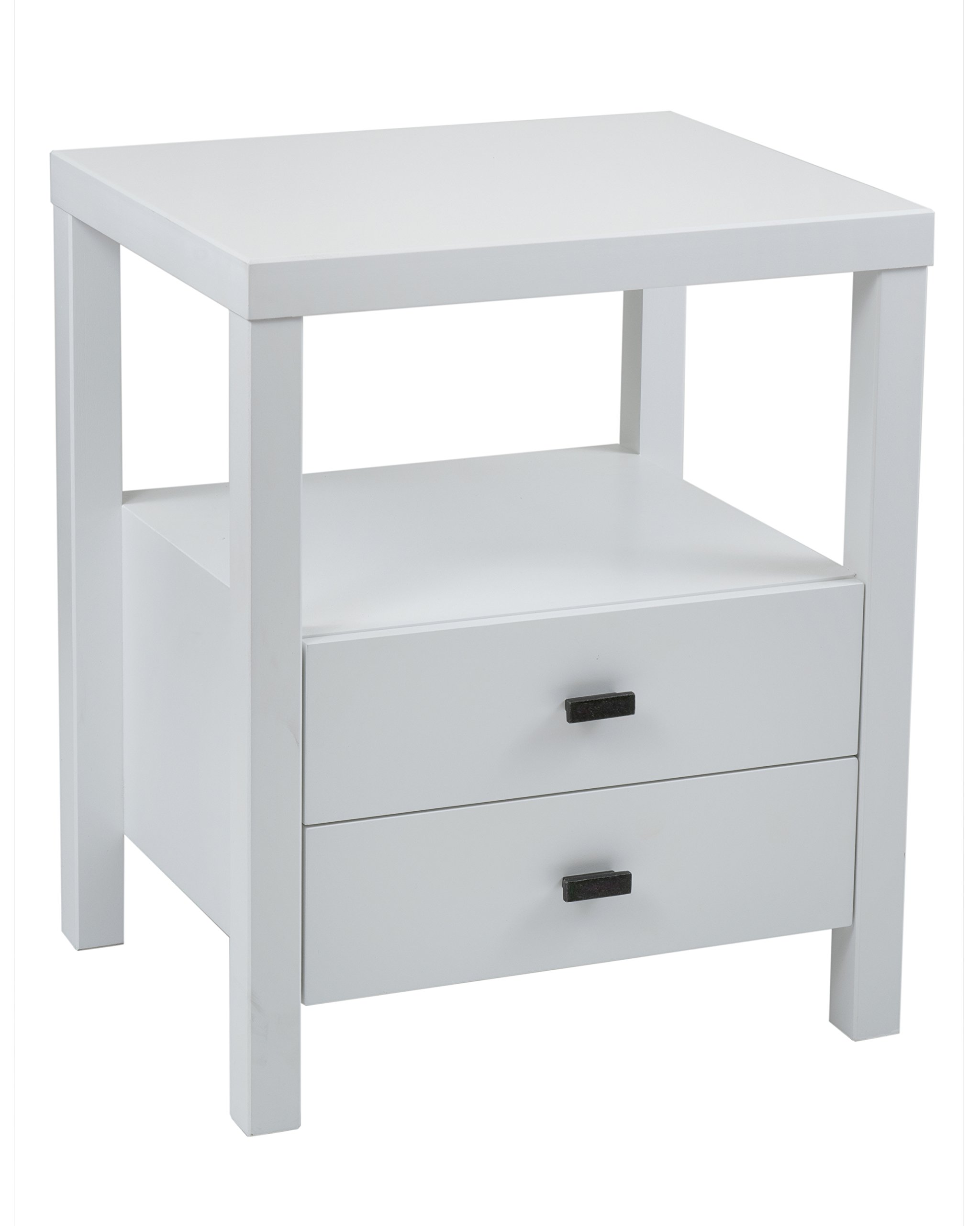 EAST at MAIN Westwood Acacia Wood Square Accent Table, (15" L x 18" W x 22" H), White