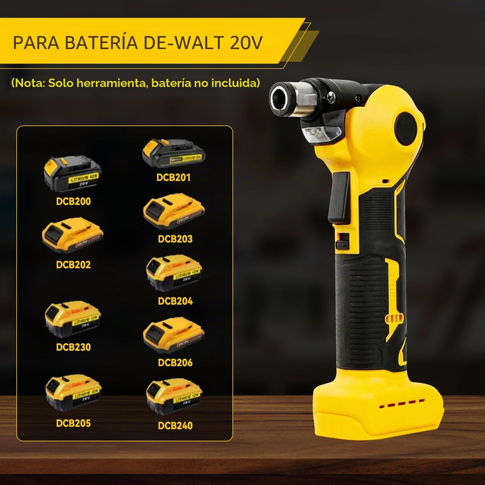 Martillo automático inalámbrico Dewalt 20 V, martillo de clavos eléctrico con ajuste de 3 posiciones, pinza magnética para taladrar madera y metales blandos
