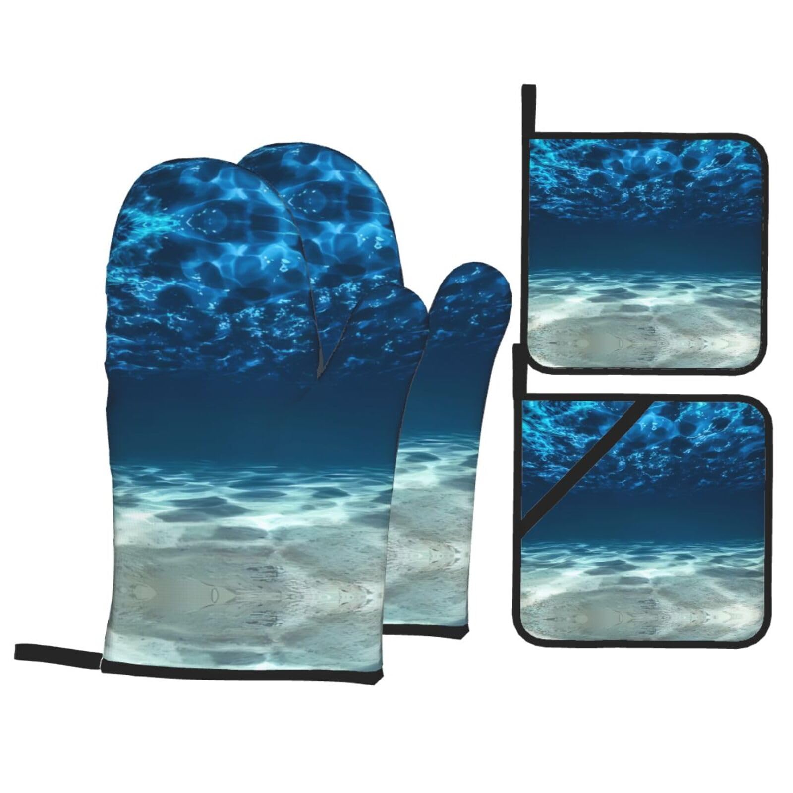 Juego para hornear de 4 piezas Blue Ocean Sea impreso para cocina