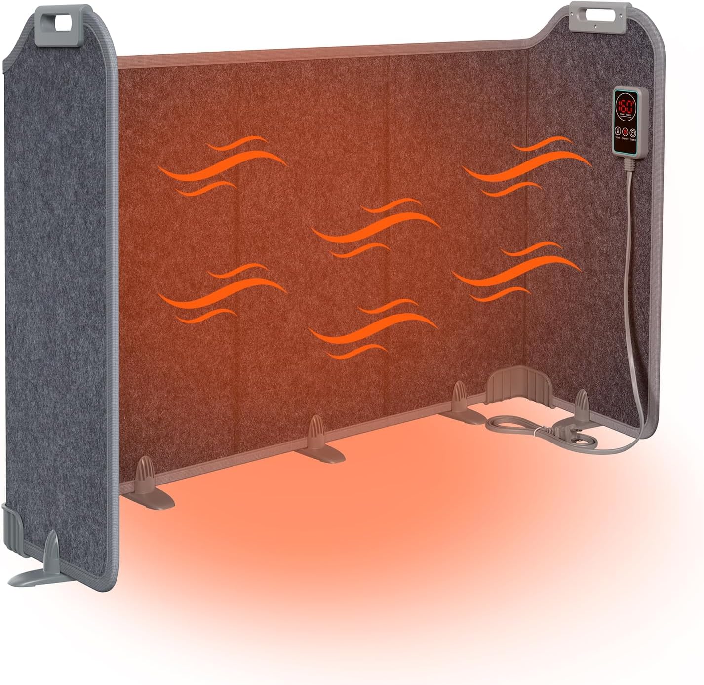 Calefactor Eléctrico Portátil Plegable con Termostato y 8 Niveles de Calor 120V