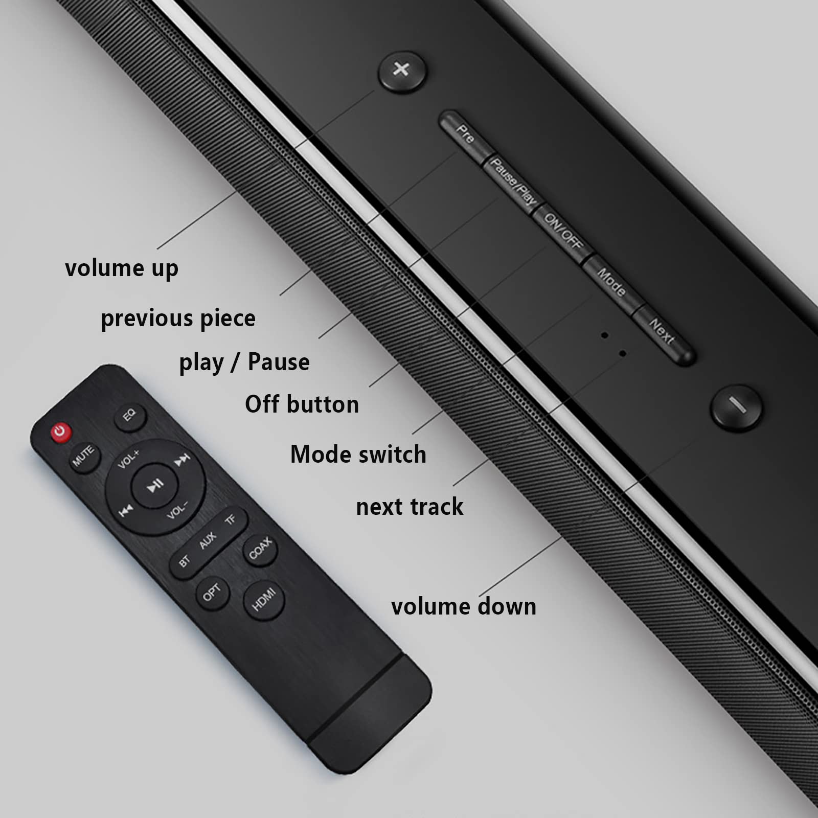 Barra de Sonido con subwoofer Integrado, Mini Barras de Sonido para TV con subwoofer Integrado, Barra de Sonido de TV con Cable e inalámbrico Bluetooth 5.0, Compatible con Asistente de Voz