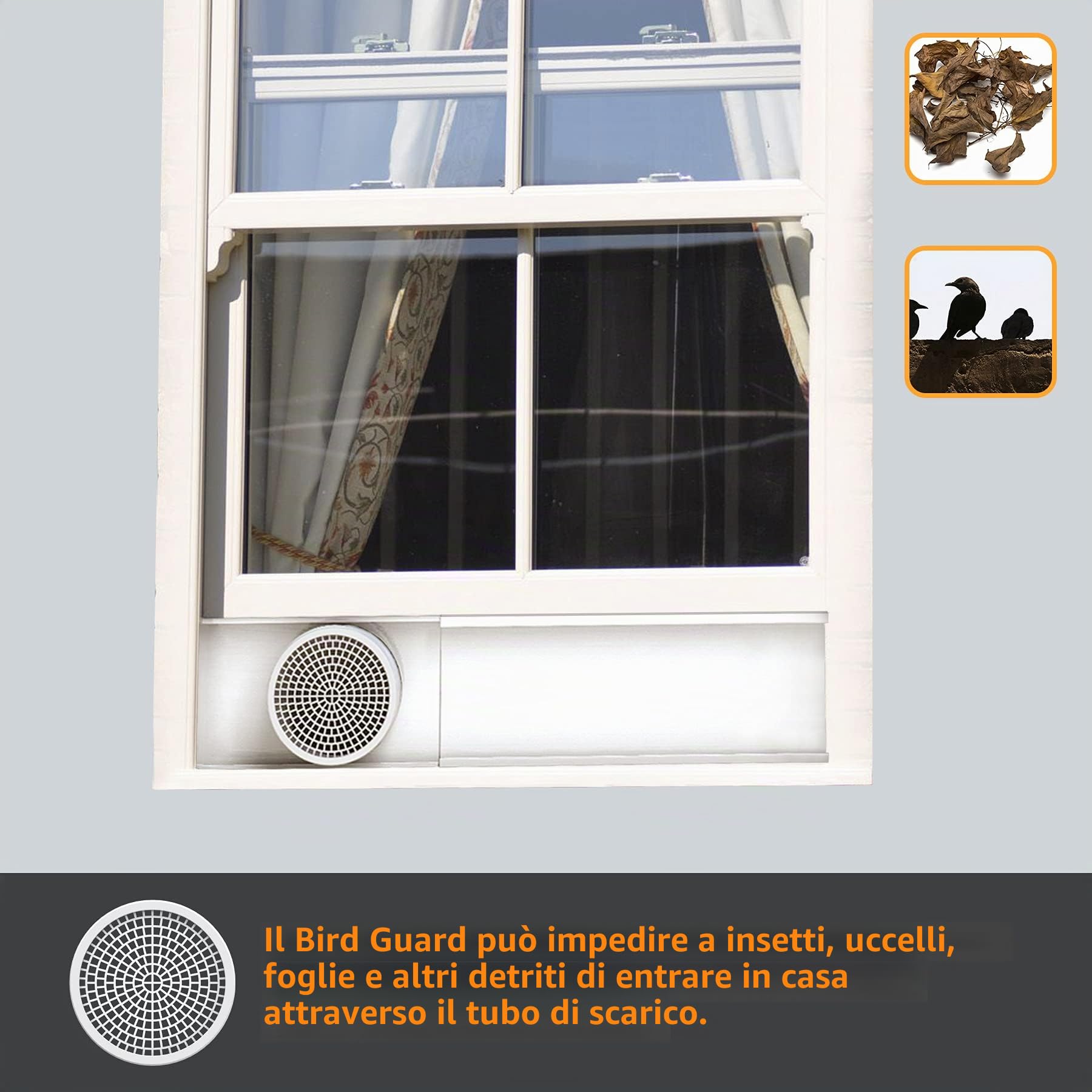 LBG Products Kit di piastre di tenuta per finestre per unità CA portatili, kit di ventilazione in plastica per finestre e porte scorrevoli, pannelli di lunghezza regolabile per tubo di scarico CA