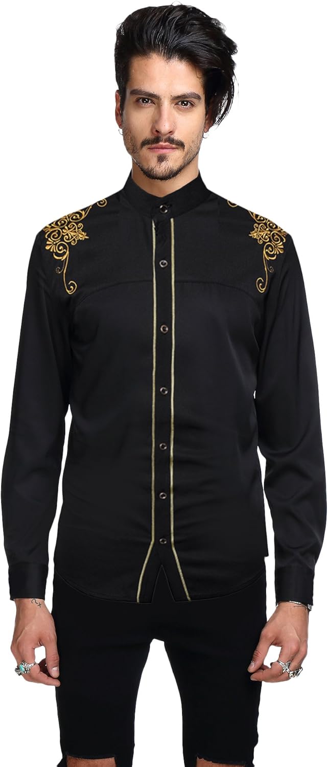 Mens Long Sleeve Extra Long Design Dress Shirt
