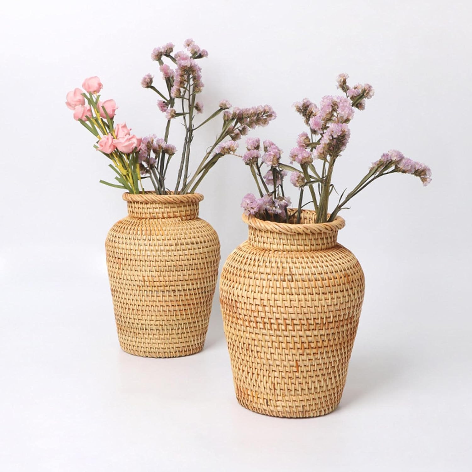 Rattan Vase Wicker Vases Flowerpot Flower Arrangement Flowerpot Basket Vase for Gardening