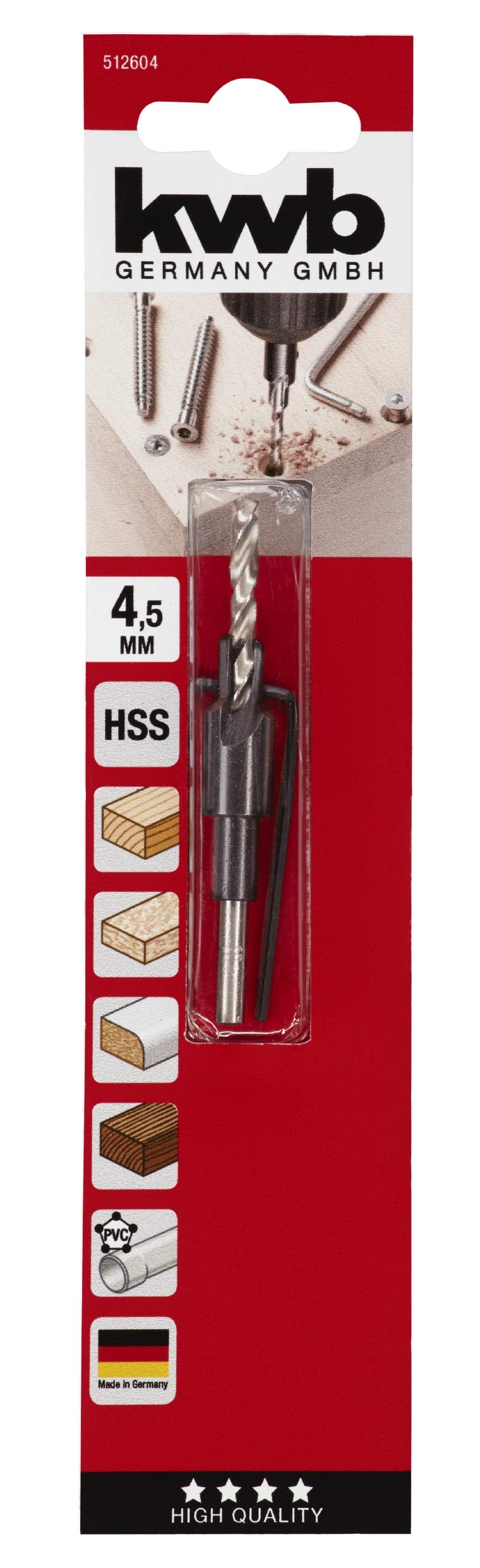 kwb 5126-04 wood drill with depth snake, Multi-coloured, 75 mm - Image 2