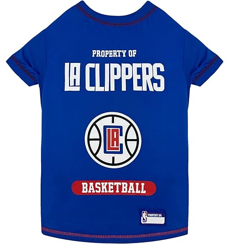 Pets First Linda camiseta para perro, talla XS - NBA Los Angeles Clippers camisa para perro y gato con logotipo del equipo de baloncesto. Un atuendo