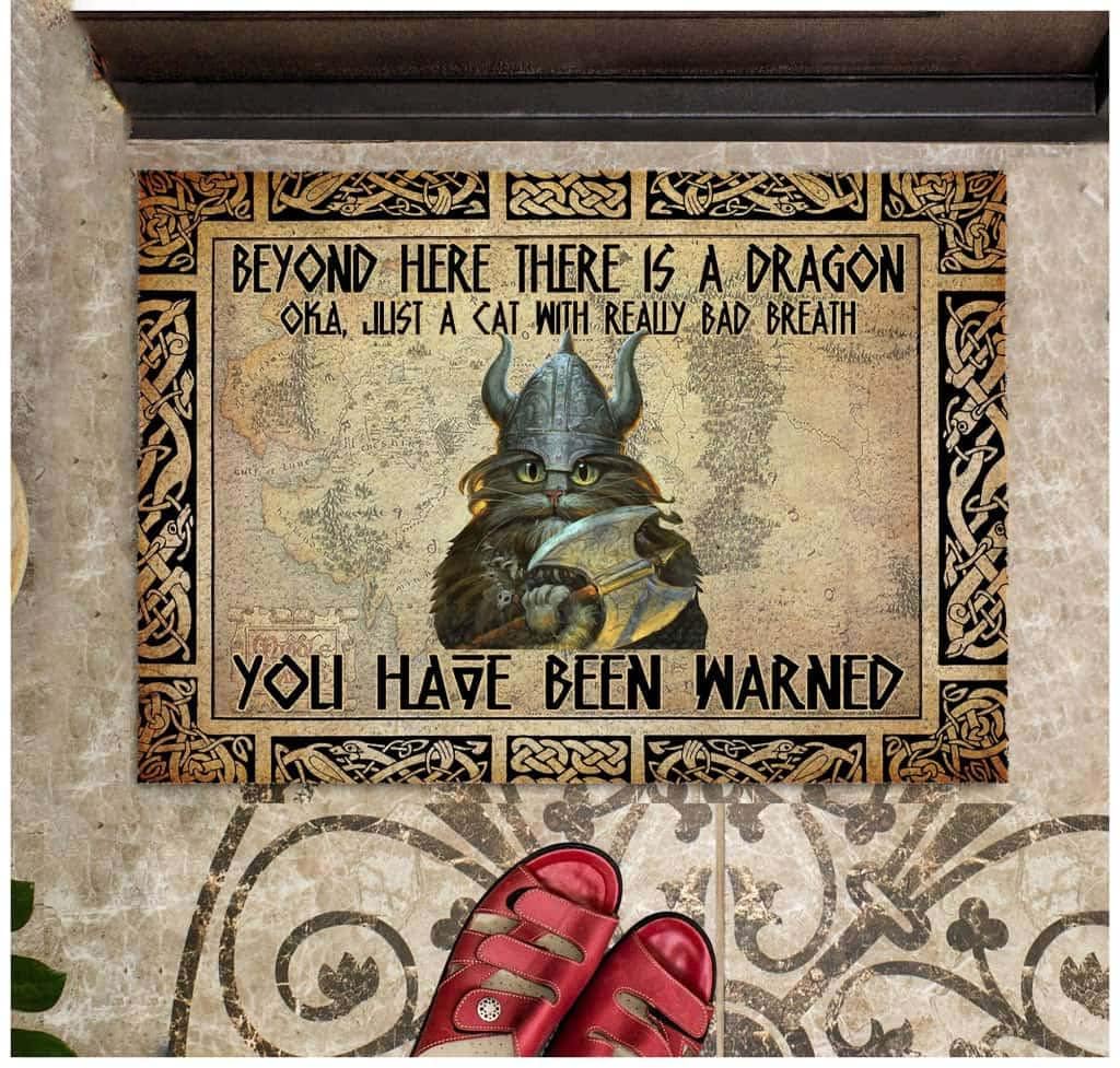 Paillasson extérieur entrée dragon : tapis de sol d'accueil pour porte d'entrée