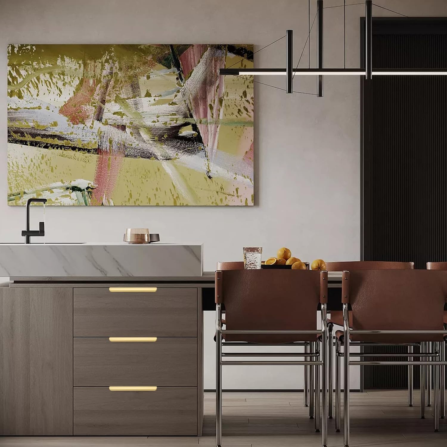 goldenwarm 10 Pack 6-1/4 Inch Matte Gold Finger Pulls Cabinet Edge Pulls Brushed Brass Drawer Handles Edge Hardware for Kitchen Cupboard