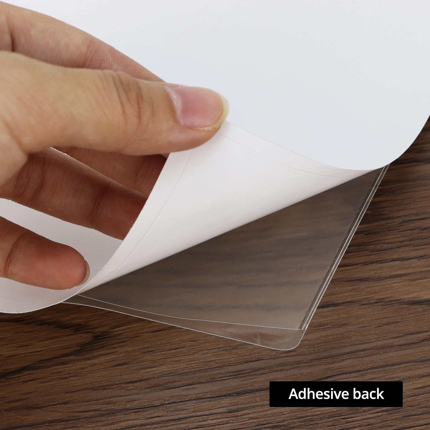 QWORK® 20 Pièces Pochettes Autocollantes, A4 Verticale, Porte-Documents Porte-Brochure en PVC Transparentes